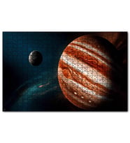 Cakapuzzle Jüpiter ve Arkada Gezegen ve Yıldızlar Puzzle Yapboz MDF (Ahşap) (1000 Parça)