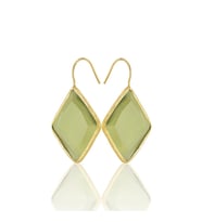 Kadir Jewellery 22 Ayar Altın Kaplama Vintage Küpe -El İşçiliği Ve Hipoalerjenik Küpe (Zeytin Yeşili)