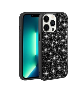 Apple iPhone 12 Pro Max Kılıf Parlak Taşlı Tasarım Zore Linea Kılıf (Siyah)