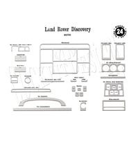 Meriç® Land Rover Discovery Ön Torpido Kaplama Maun 24 Parça 1998-2004 (Alüminyum)