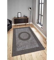 Dijital Baskılı Yıkanabilir Kaymaz Modern Renkli Salon Halısı Mutfak Halısı Yolluk ND-HY-1262 (Gri)