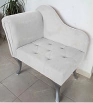 Yeni Model Tekli Köşe Koltuğu Josefin Bench Gümüş Ayak (Beyaz)