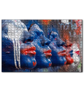 Cakapuzzle Duvarda Yüz Büstleri  Puzzle Yapboz MDF (Ahşap) (500 Parça)