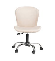 Krom Metal Ayaklı Ofis Çocuk Odası Çalışma Sandalyesi (AYARLANILABİLİR) AÇELYA (Bej)