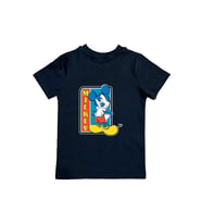 Mickey Mouse baskılı pamuklu penye kumaş yazlık çocuk tişört (Siyah)