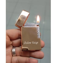SEVGİLİLER GÜNÜ HEDİYESİ İSME ÖZEL ( KİŞİYE ÖZEL ) METAL ÇAKMAK GAZLI (Gold)