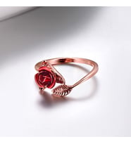Gül Motifli 14 K Altın Kaplama Kadın Yüzük (Rose)