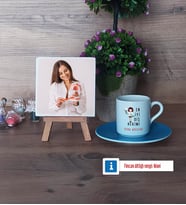 En İyi Diş Hekimi Fotoğraflı Dekoratif Taş, Ahşap Altlıklı Türk Kahvesi Fincanı Hediye (Model 5)