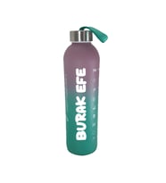 Kişiye Özel Renkli 750 ml Motivasyon Cam Su Matarası HK2708 (Yeşil)