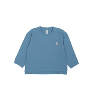 Omzu Çıtçıtlı Basic Sweatshirt (Mavi)