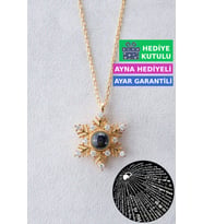 Jewelmim Gümüş Yüz 100 Farklı Dilde Seni Seviyorum Sarı Altın Kaplama 925 Ayar Kadın Gümüş Kar Tanesi Kolye (Sarı)