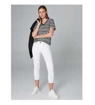 Faik Sönmez Kadın Slim Fit Coton Parça Boya Pantolon (Beyaz)