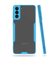 Galaxy S21 Kılıf Zore Parfe Kenarları Pastel Renk Silikon Kılıf (Mavi)