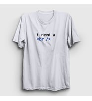 Presmono Unisex Sarı Need A Break Html Developer Yazılımcı T-Shirt 361373tt (Beyaz)