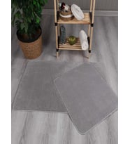 My Evilla Modern Dekoratif Kaymaz Taban Simirna  Banyo Klozet takımı 60x100-50x60 (Açık Gri)