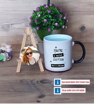 Arkadaşa Hediye Kupa Bardak Beyaz ve Fotoğraflı Ahşap Anahtarlık Hediye Doğum Günü Hediyesi (Model 9)