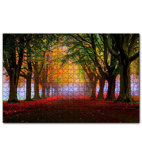 Cakapuzzle Sonbahar Sisler Ormanı ve Yapraklar  Puzzle Yapboz MDF (Ahşap) (1000 Parça)