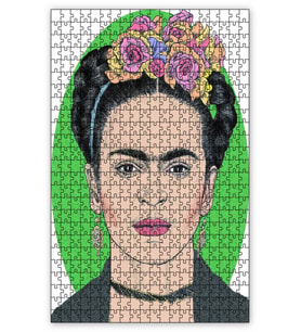 Cakapuzzle Frida Kahlo Gül Taçlı Puzzle Yapboz MDF (Ahşap) (500 Parça)