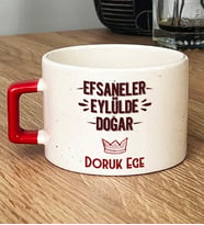 Kişiye Özel Efsaneler Eylülde Doğar Hediye Lüks Fincan Doğum Günü Hediyesi (Kırmızı)