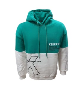 Tarz Cool T01215 Erkek Oversize Kapüşonlu Baskılı Üç İplik Sweatshirt  - T01215 - Kırmızı - ST01215-Kırmızı-M (Yeşil)