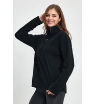 Kadın  Rahat Kalıp Softech Polar Yarım Fermuarlı Sweatshırt spr24pwk20 (Siyah)