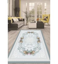 Dijital Kaymaz Taban Yıkanabilir Modern Renkli Salon Halısı Mutfak Halısı Yolluk ND-HT-583 (Mavi)