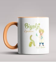 Kişiye Özel Biyoloji Öğretmeni Tasarımlı Siyah Renk Kupa Bardak 2 (Turuncu)