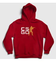 Presmono Unisex Beyaz Logo Oyun Counter Strike Cs Go Kapüşonlu Sweatshirt 323667tt (Kırmızı)