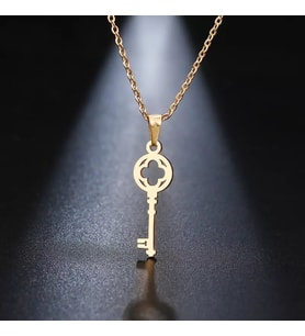 Kişiye Özel 925 Ayar Gümüş Anahtar Kolye (Gold)