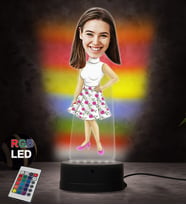 Doğum Günü Hediyesi,Sevgiliye Hediye, Kişiye Özel Fotoğraflı En Güzel Abla Karikatür 3D Led Lamba (RGB)