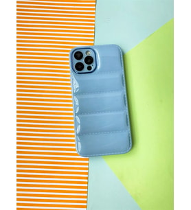 Apple İphone 13 PRO MAX Uyumlu Puffer Silikon Kılıf Kamera Koruma Lens Korumalı Parlak Telefon Kılıfı (Mavi)
