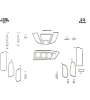 Meriç® Ford Transit Ön Torpido Kaplama Maun 23 Parça 2014-2019 (Alüminyum)