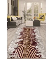 Dijital Kaymaz Taban Yıkanabilir Modern Renkli Salon Halısı Mutfak Halısı Yolluk ND-HT-1101 (Bordo)