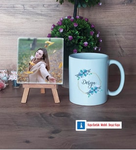 İsme Özel Doğum Günü Hediyesi Fotoğraflı Dekoratif Taş, Kupa Bardak Beyaz Hediye (Model 1)