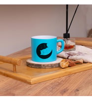 Seraclass Kedi Tasarımlı Renkli Nescafe Fincanları 220 ML (Açık Mavi)