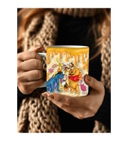 Winnie the Pooh - Kaplan Tigger - İyor - Piglet Baskılı 3D Tasarım Seramik Kupa Mug (04)