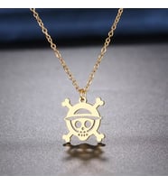 Kişiye Özel 925 Ayar Gümüş Korsan İskelet Kolye (Gold)