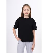 Toontoy Kız Çocuk S Baskılı Tişört (Siyah)