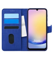 Microsonic Samsung Galaxy A25 Kılıf Fabric Book Wallet Siyah (Lacivert)