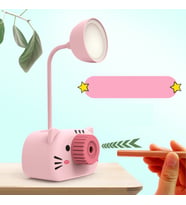 Livava Kedi Masa Lambası ve Kalemlik, 22x8 (Pembe)