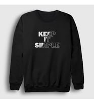 Presmono Unisex Beyaz Keep It Simple Sweatshirt 510033tt (Siyah)