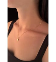 14 Ayar Altın Işıltılı Aynalı Zincir Yıldız Kolye (Beyaz)