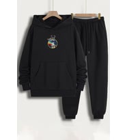 Unisex Nasa Baskılı Eşofman Takımı (Siyah)