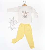 Pia Baby GL2001 İsme Özel Çocuk Pijama Takımı 1-8 Yaş (Sarı)
