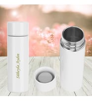 Kişiye Özel İsim Yazılı Paslanmaz Çelik Mini Termos Mug (Beyaz)