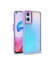 Oppo A36 Kılıf Zore Flora Buton,Kenar Çevresi Renkli Kılıf (Lila)