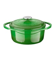 Lava Döküm Yuvarlak Tencere Döküm Demir Kapak Heritage Serisi Çap(Ø)24cm (Yeşil)