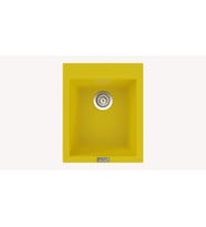 POLEX Cristalüx Granit Eviye P-05 Tezgah Altı Ve Tezgah Üstü Kare Mutfak Evyesi 41x51cm (Sarı)