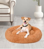 Peluş Köpek Yatağı - Yumuşak ve Konforlu Evcil Hayvan Yatağı (Hardal Sarısı)