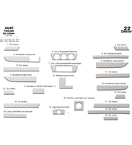 Meriç® Audi 100 A6 Ön Torpido Kaplama Maun 22 Parça 1994-1997 (Alüminyum)